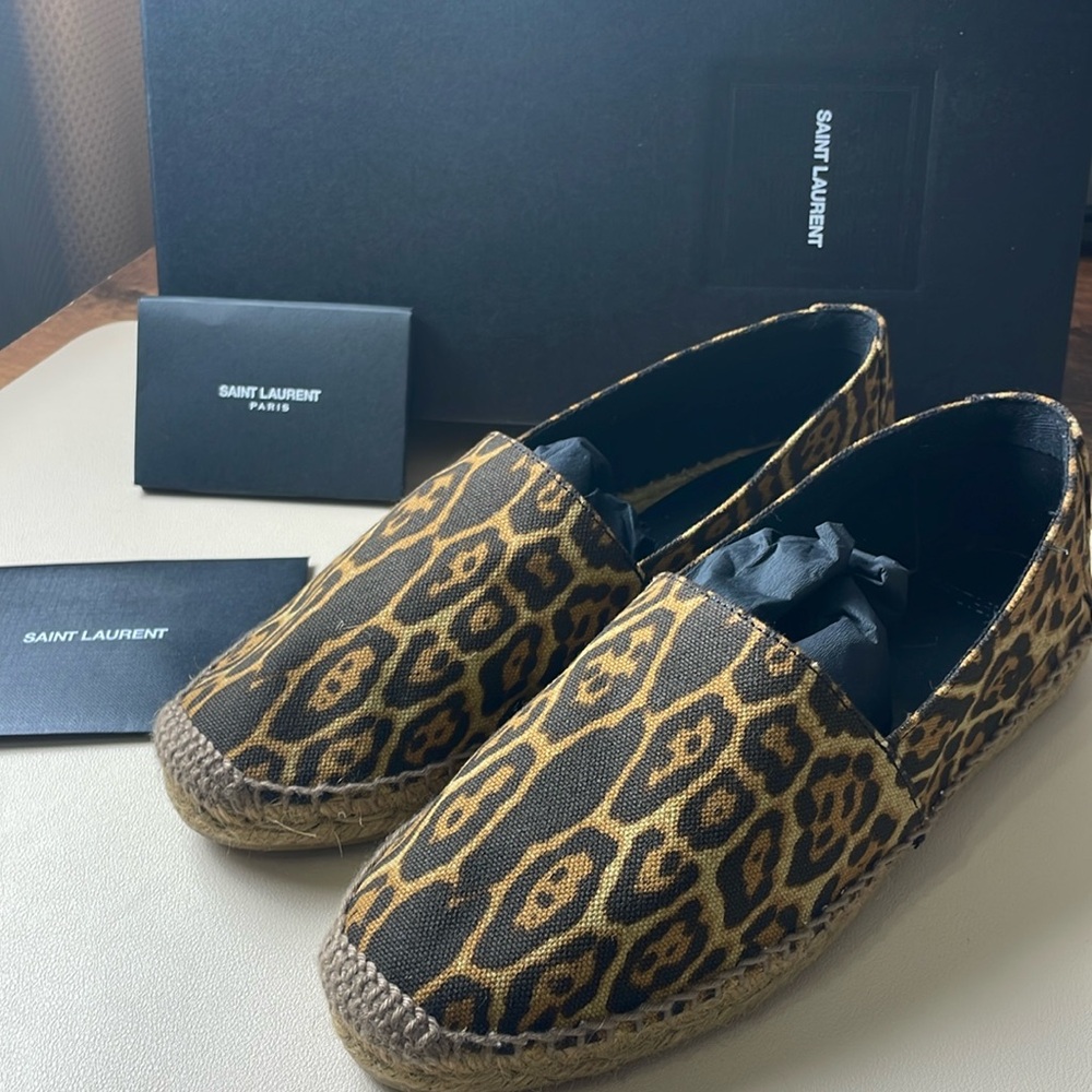 New Saint Laurent leopard-print espadrilles